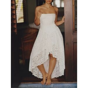 NEW Bardot Felicidad Strapless Lace High-Low Dress Size 8